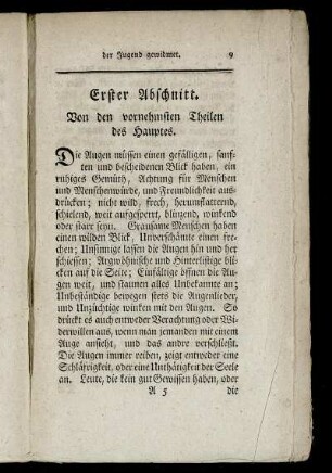 Erster Abschnitt. Von den vornehmsten Theilen des Hauptes.