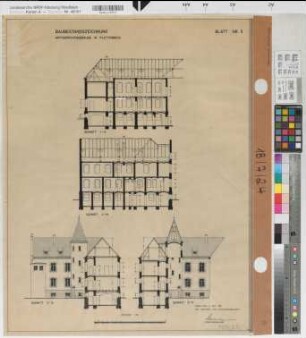 Plettenberg, Amtsgericht, Schnitt I-K, Schnitt L-M, Schnitt C-D, Schnitt E-F