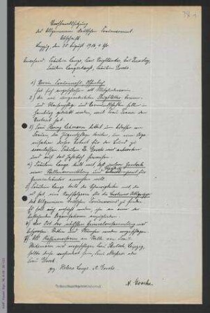 Abschrift Protokoll Vorstandssitzung August 1916