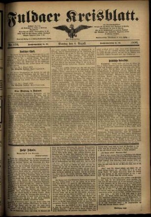 Ausgabe vom Montag, den 06. August 1906.