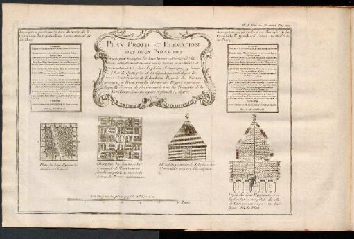 Plan profil et élévation des deux pyramides