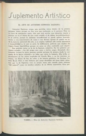 Suplemento artístco - El arte de Antonino Espinosa Saldaña