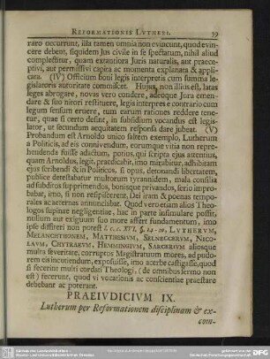 Praeiudicium IX. Lutherum per Reformationem disciplinam & excommunicationem in Ecclesiaprimitiva usitatam abrogasse