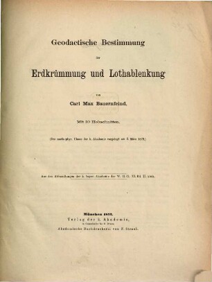Geodaetische Bestimmung der Erdkrümmung und Lothablenkung