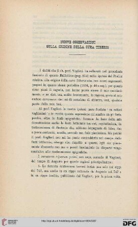 22: Nuove osservazioni sulla origine della Cura Tiberis