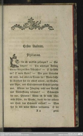 Erster Auftritt. Philotas