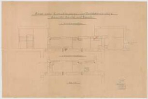 Thiersch, Friedrich von; München; Haus für Handel und Gewerbe - Heizung, Ventilation (Grundriss 1. Zwischengeschoss, Grundriss 2. Zwischengeschoss)
