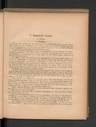 V. Materielle Kultur.