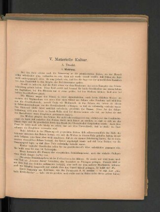 V. Materielle Kultur.