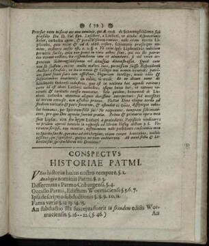 Conspectus Historiae Patmi.