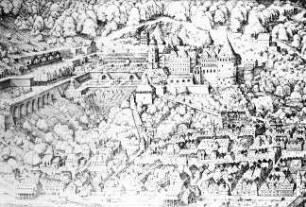 Heidelberg, Schloss (graphische Darstellung), nach Merian