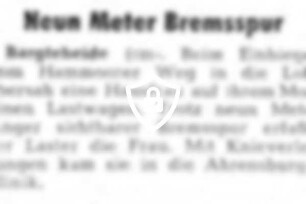 Neun Meter Bremsspur