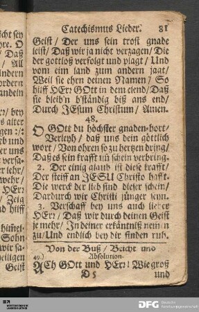 Von der Buß/ Beicht und Absolution.