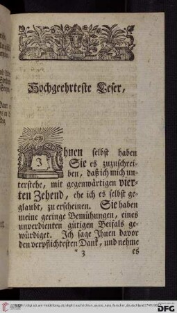 Hochgeehrteste Leser