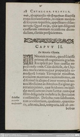 Caput II. De Materia Chymiae