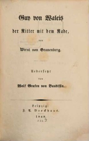 Guy von Waleis, der Ritter mit dem Rade