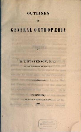 Outlines of General Orthopaedia