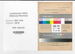 Entnazifizierung Heinrich Noll , geb. 11.06.1901 (Schlosser)