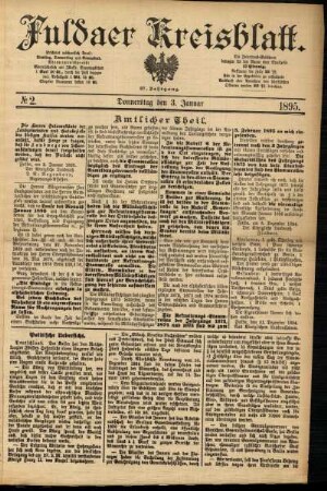 Ausgabe vom Donnerstag, den 03. Januar 1895.