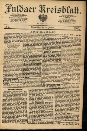Ausgabe vom Donnerstag, den 03. Januar 1895.