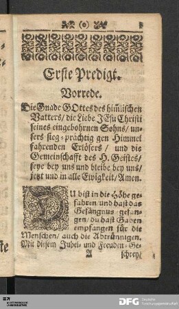 Erste Predigt.