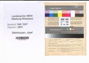 Entnazifizierung Josef Steinhausen , geb. 27.08.1896 (Angestellter)