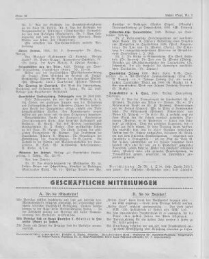 Geschäftliche Mitteilungen.