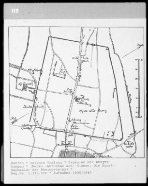 Lageplan der Ausgrabungen, Colonia Traiana