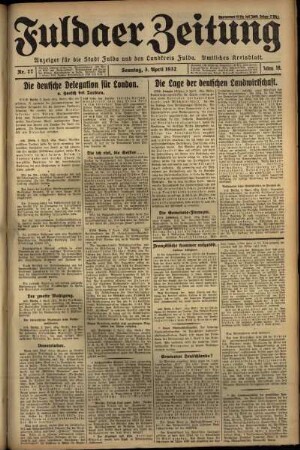Erste Ausgabe vom Sonntag, den 03. April 1932.