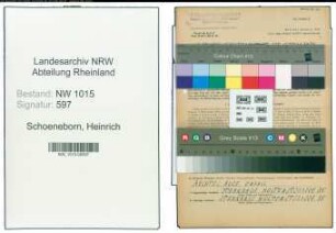 Entnazifizierung Heinrich Schoeneborn , geb. 28.04.1893 (Richtmeister)