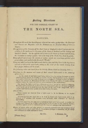Sailing Directions FOR THE GENERAL CHART OF THE NORTH SEA