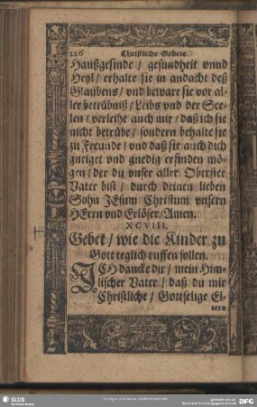 XCVIII. Gebet, wie die Kinder zu Gott teglich ruffen sollen
