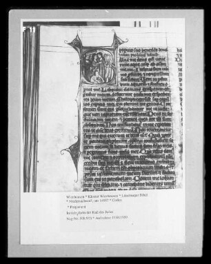 Lüneburger Bibel — Initiale darin der Kuß des Judas