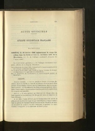 Actes Officiels.