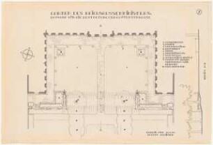 Gartenterrasse der Dienstwohnung des Reichsaußenministers, Berlin-Mitte: Gestaltung der Gartenterrasse: Grundriss, Schnitt 1:100