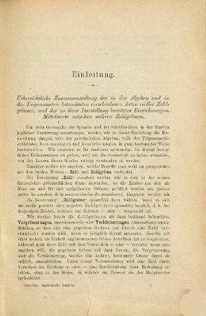 Algebraische Analysis
