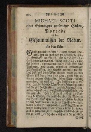 An den Leser.