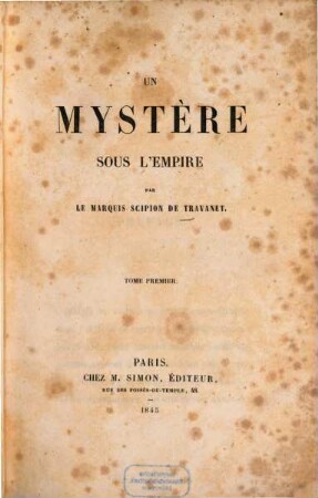 Un mystère sous l'Empire, 1