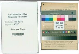 Entnazifizierung Ernst Boecker , geb. 24.04.1896 (Installateur)