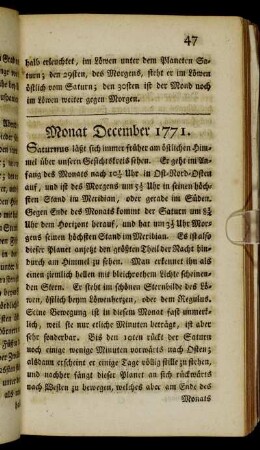 Monat October 1771.