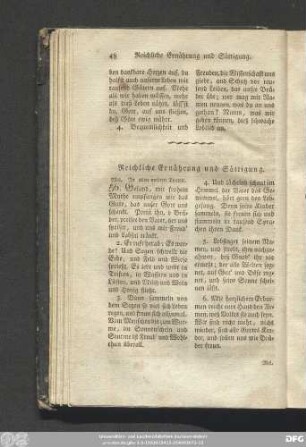 Reichliche Ernährung und Sättigung.