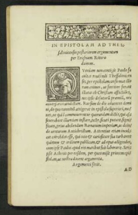 In Epistolam Ad Thessalonicenses posteriorem argumentum per Erasmum Roterodamum.
