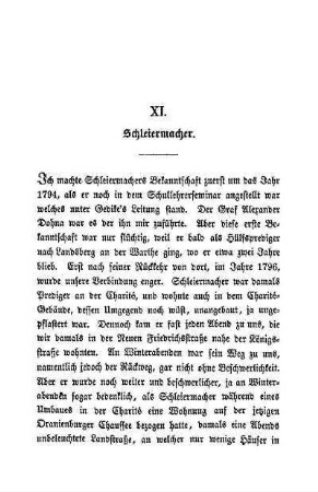 XI. Schleiermacher