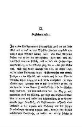 XI. Schleiermacher