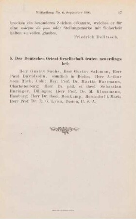 5. Der DOG traten neuerdings bei