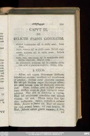 Caput IX. De Delictis Carnis Generatim.