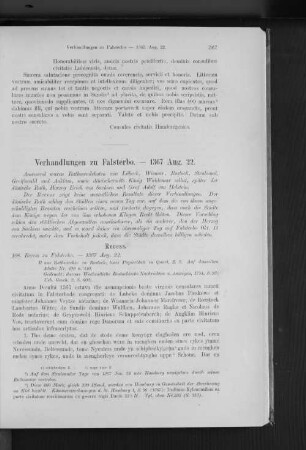 Verhandlungen zu Falsterbo. - 1367 Aug. 22.