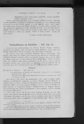 Verhandlungen zu Falsterbo. - 1367 Aug. 22.