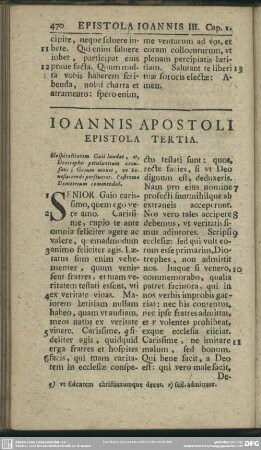 Ioannis Apostoli Epistola Tertia