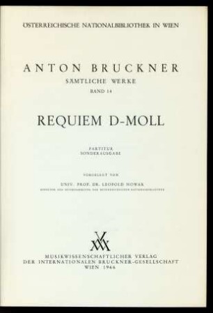 Bd. 14: Requiem d-Moll